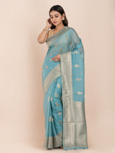 KAVVYA  BLUE BANARASI SILK SAREE